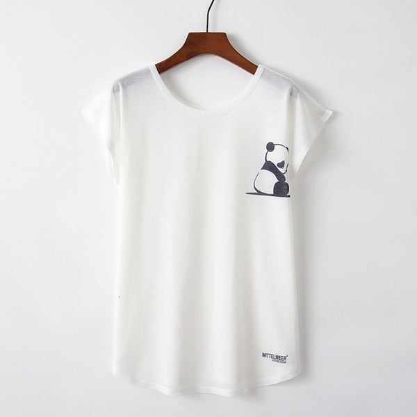 Summer Autumn Women Cute Style Bird Print Loose