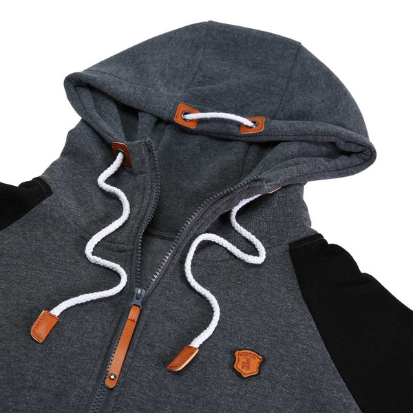 Winter Women Hooded Patchwork Coat Windbreaker Female Zipper Windproof Outerwear Basic