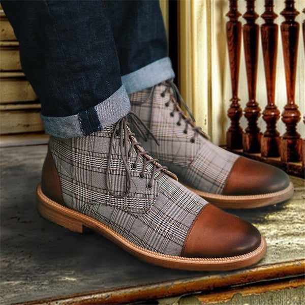 Spring Autumn Men Boots Vintage Style Men Shoes Male Casual Fashion PU Leather