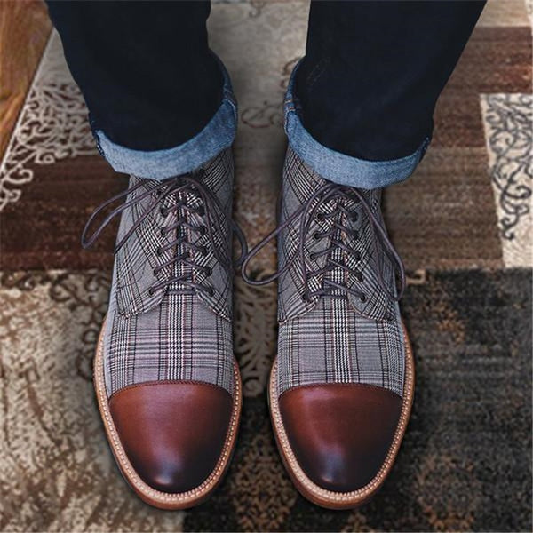 Spring Autumn Men Boots Vintage Style Men Shoes Male Casual Fashion PU Leather
