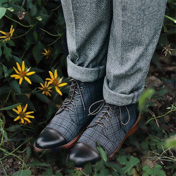 Spring Autumn Men Boots Vintage Style Men Shoes Male Casual Fashion PU Leather