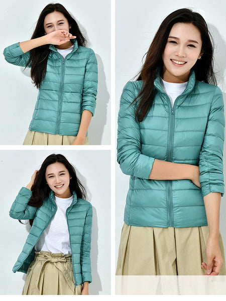 Down jacket women hooded ultra thin 90% Ultra Light duck down coat Female winter large sizes Solid Portable