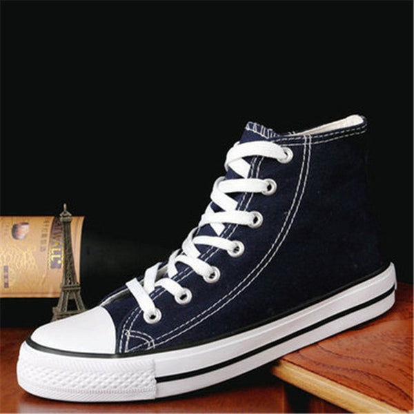 High Quality Classic Women Canvas Shoes 2018 new autumn High Top Flats Women Vulcanized Shoes