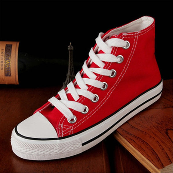 High Quality Classic Women Canvas Shoes 2018 new autumn High Top Flats Women Vulcanized Shoes