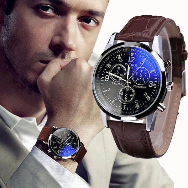 Leather Military Casual Luxury  Wristwatches Stainless Business