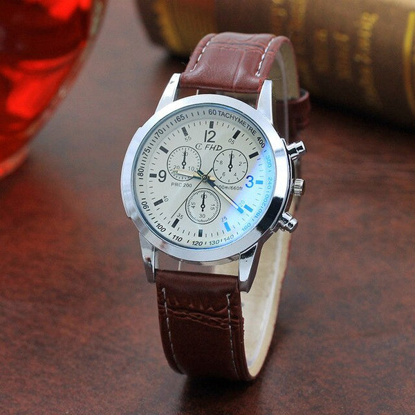 Leather Military Casual Luxury  Wristwatches Stainless Business