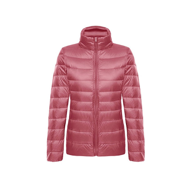 Down jacket women hooded ultra thin 90% Ultra Light duck down coat Female winter large sizes Solid Portable