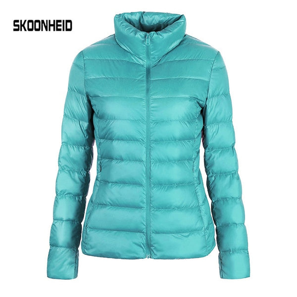 Down jacket women hooded ultra thin 90% Ultra Light duck down coat Female winter large sizes Solid Portable