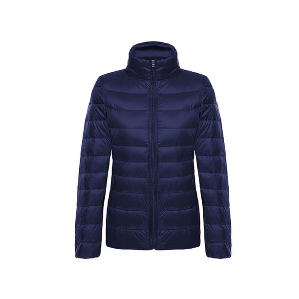 Down jacket women hooded ultra thin 90% Ultra Light duck down coat Female winter large sizes Solid Portable