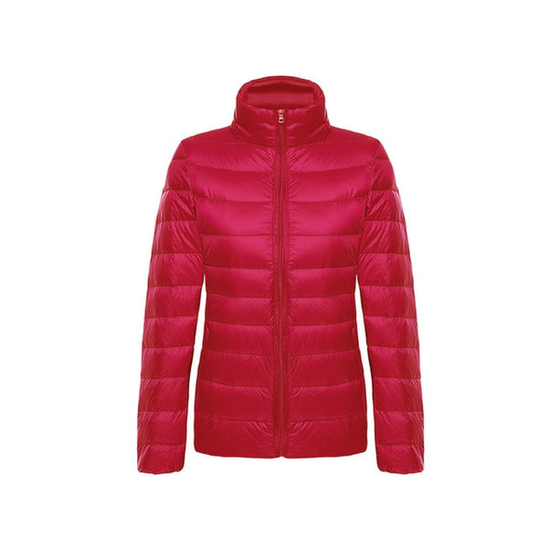 Down jacket women hooded ultra thin 90% Ultra Light duck down coat Female winter large sizes Solid Portable