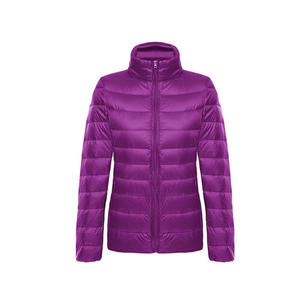 Down jacket women hooded ultra thin 90% Ultra Light duck down coat Female winter large sizes Solid Portable