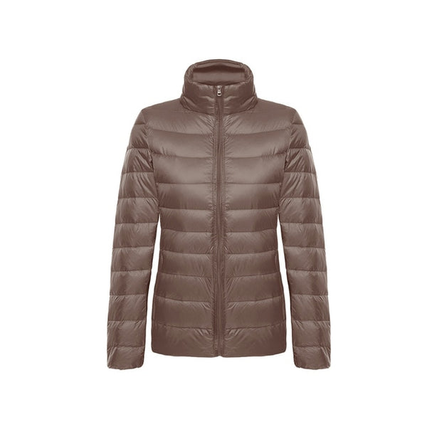 Down jacket women hooded ultra thin 90% Ultra Light duck down coat Female winter large sizes Solid Portable