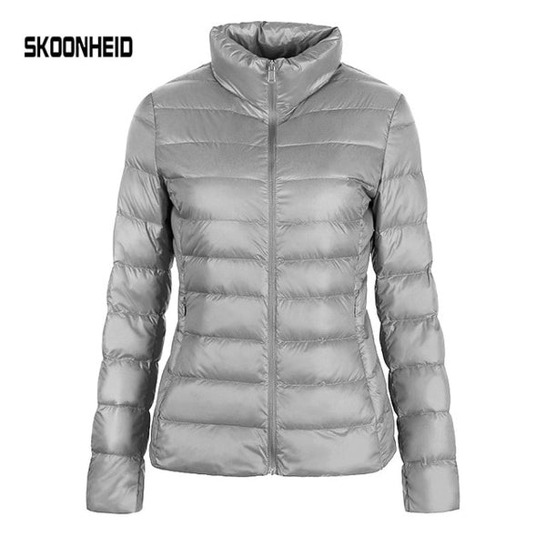 Down jacket women hooded ultra thin 90% Ultra Light duck down coat Female winter large sizes Solid Portable