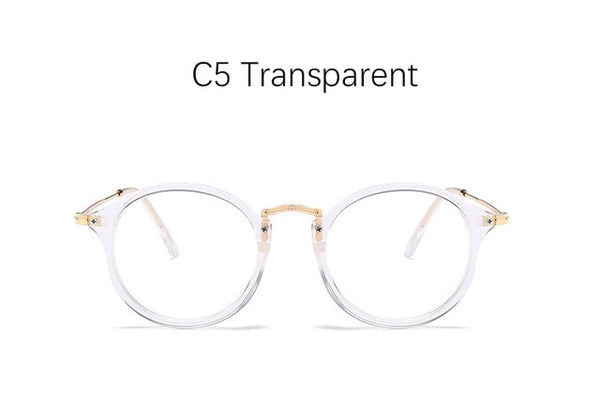 Retro Round Clear Glasses Female Blue Light Computer Glasses