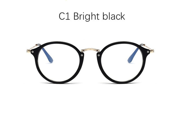 Retro Round Clear Glasses Female Blue Light Computer Glasses