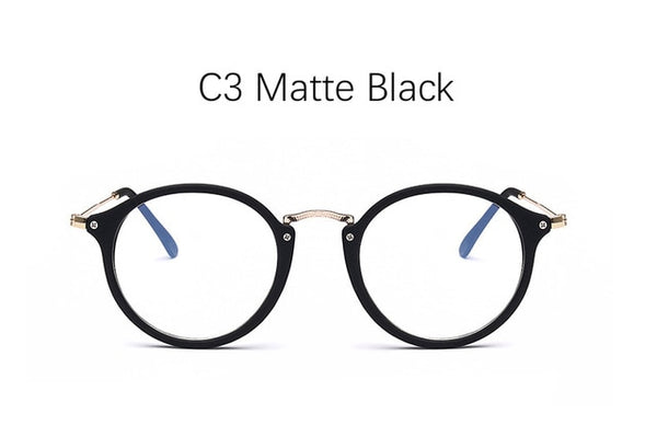 Retro Round Clear Glasses Female Blue Light Computer Glasses