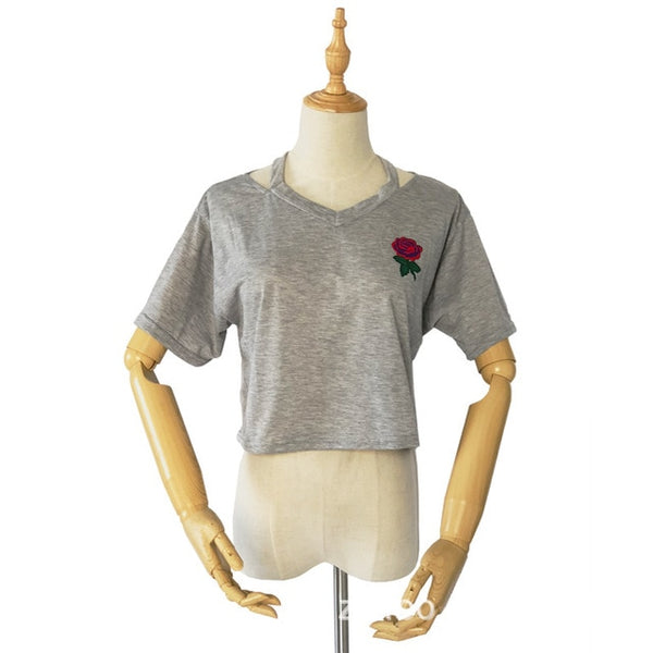 Summer Sexy Hollow Out Short Sleeve Casual Black White Crop