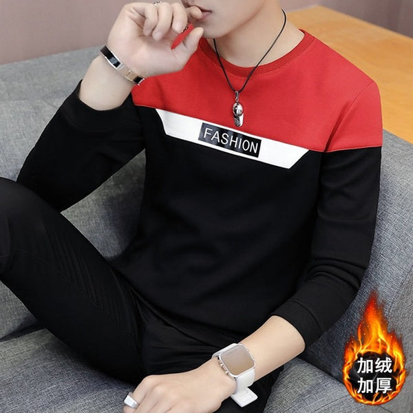 Spring and autumn tops tees men's long-sleeved