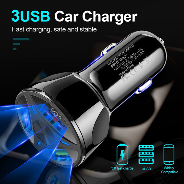 Suhach 3A Quick Charge 4.0 3.0 USB Car Charger  Mobile Phone Charger USB