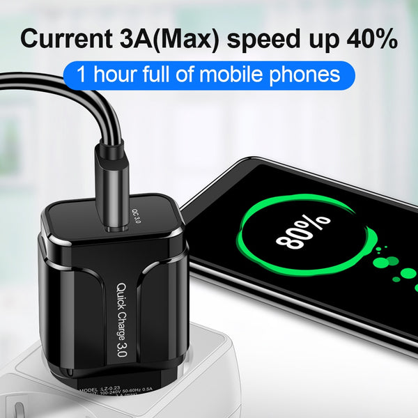 OLAF Quick Charge 3.0 USB Charger QC 3.0 Fast Charging EU US Plug Adapter Wall Mobile