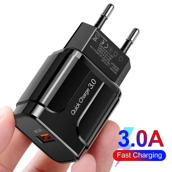 OLAF Quick Charge 3.0 USB Charger QC 3.0 Fast Charging EU US Plug Adapter Wall Mobile