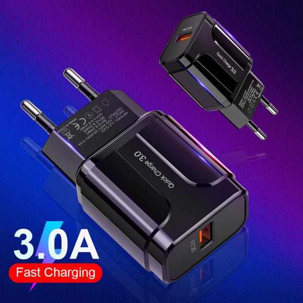OLAF Quick Charge 3.0 USB Charger QC 3.0 Fast Charging EU US Plug Adapter Wall Mobile