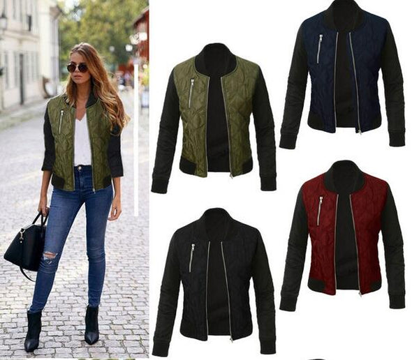 Spring Autumn Winter Fashion jacket women Long sleeve patchwork