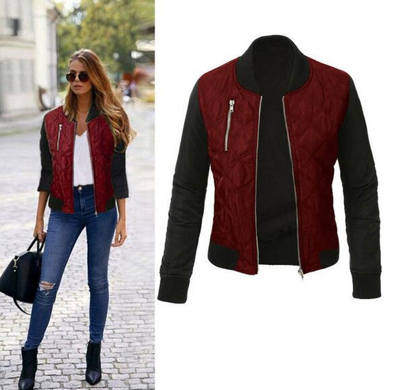 Spring Autumn Winter Fashion jacket women Long sleeve patchwork