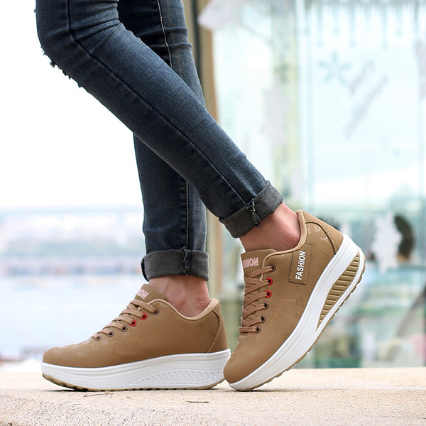 Women's Shoes Vulcanized Shoes Autumn Women's Increased Shoes Lace-up Shoes