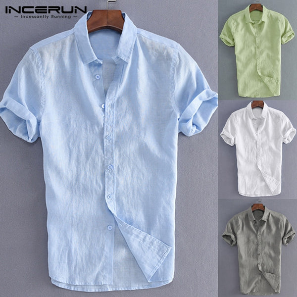 Classic Dress Men Shirts Button Turn Down Collar Slim