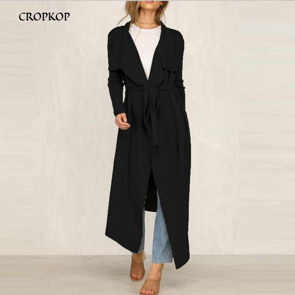 Women Autumn Spring Windbreakers Ladies  Slim Coat Fashion British Style Female Black Clothing