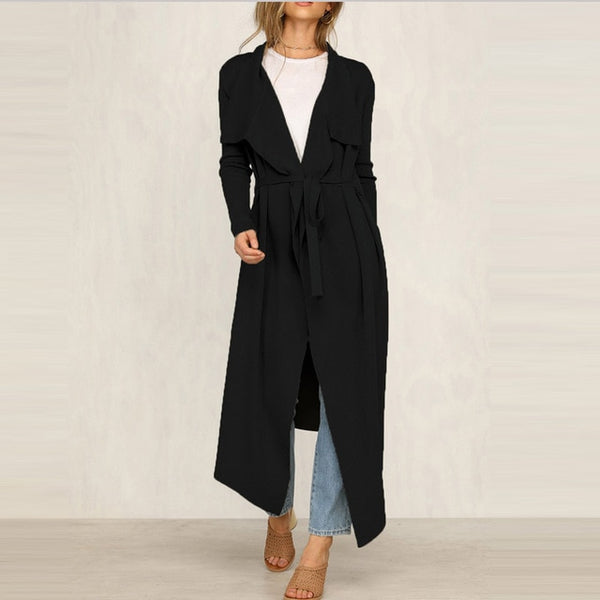 Women Autumn Spring Windbreakers Ladies  Slim Coat Fashion British Style Female Black Clothing
