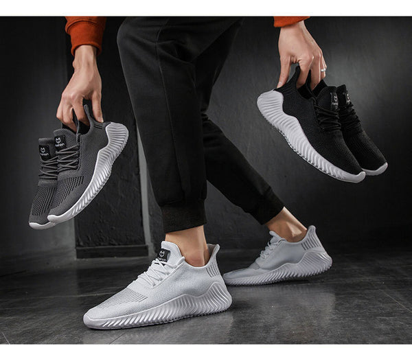 Men Flyknit Sneakers Breathable Casual Male Footwear Mens Sports Shoes
