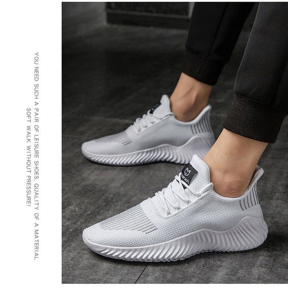 Men Flyknit Sneakers Breathable Casual Male Footwear Mens Sports Shoes