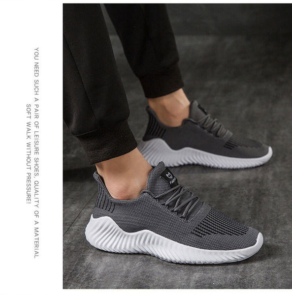 Men Flyknit Sneakers Breathable Casual Male Footwear Mens Sports Shoes