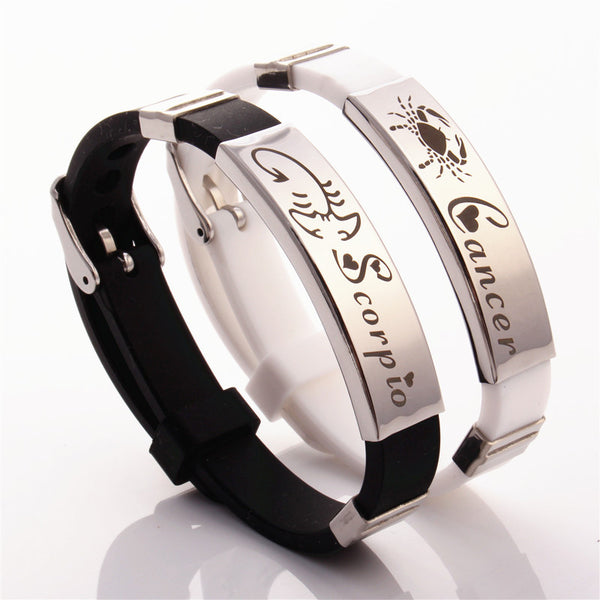 Zodiac Sign Bracelet for M/W Stainless Steel