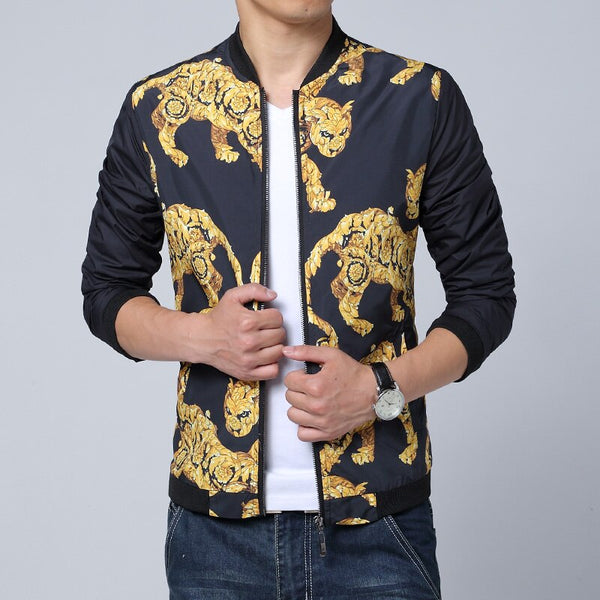 New Jacket Men Fashion Bomber Jacket Long Sleeve