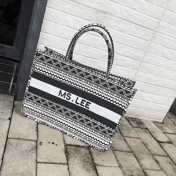 Women Tote Bag Striped
