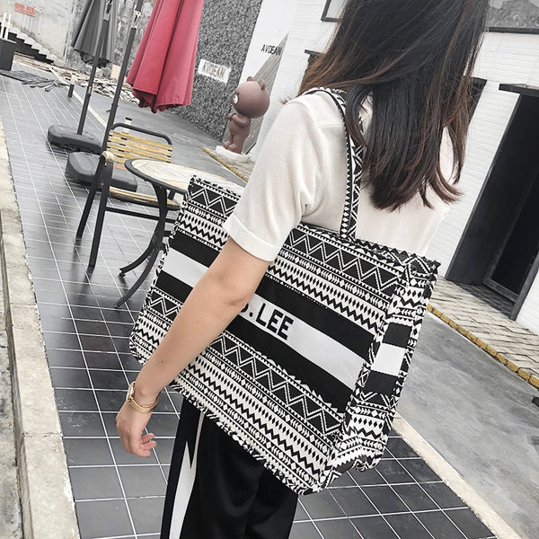Women Tote Bag Striped
