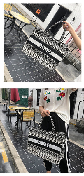 Women Tote Bag Striped