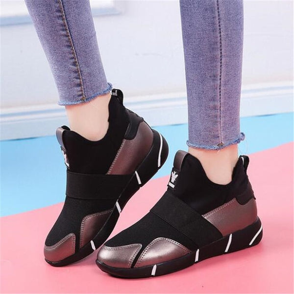 Sneakers Vulcanized Shoes Ladies Casual Shoes Breathable Walking Mesh Flats