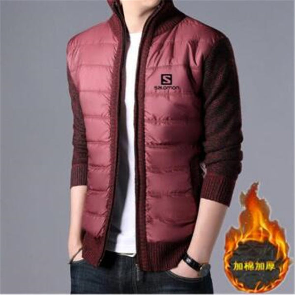 Sweater Salomon Mens Cardigan Slim Fit Korean Style