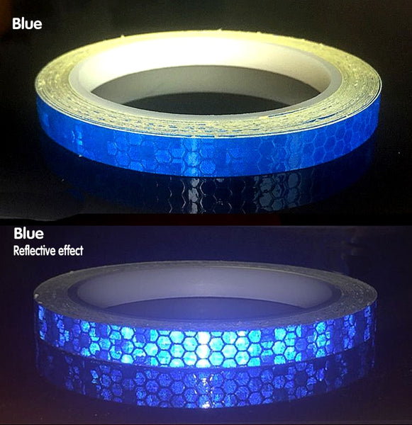 Reflective Stickers 1CM*800CM MTB Bike Motorcycle Car Fluorescent Decal Tape Safety Warning Cycling Accessories