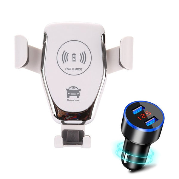 QI Wireless Car Charger 10W Mobile Phone Fast Charger Car Bracket Wireless Charger Phone Holder For iPhone XS XR For Samsung S9/Note 10