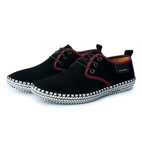 New autumn men's driving casual leather shoes soft wear-resisting Hand sewing Fashion casual shoes,