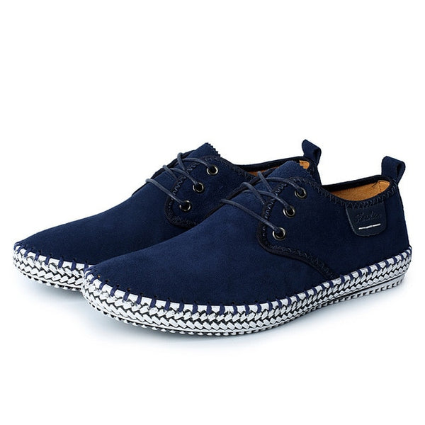 New autumn men's driving casual leather shoes soft wear-resisting Hand sewing Fashion casual shoes,