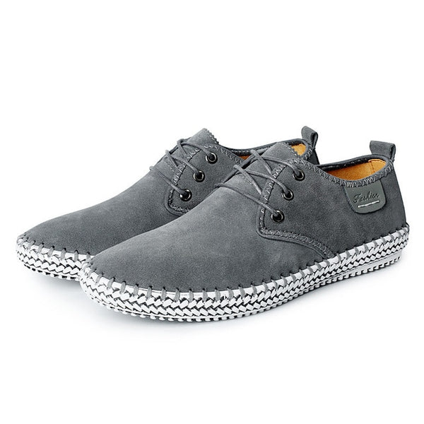 New autumn men's driving casual leather shoes soft wear-resisting Hand sewing Fashion casual shoes,