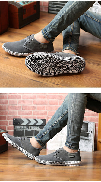 New autumn men's driving casual leather shoes soft wear-resisting Hand sewing Fashion casual shoes,