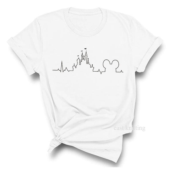 Heartbeat Lifeline dog cat foot Women tshirt Halajuku Casual Funny