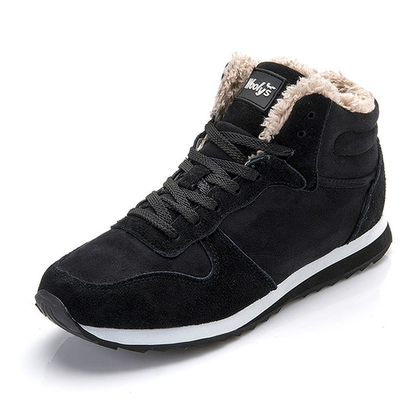 Shoes Men Sneakers Casual Shoes Basket Homme Lace Up Warm Fur Winter